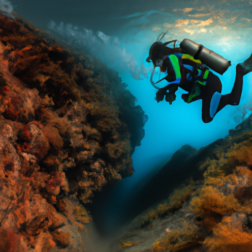צוללן חוקר את העולם התת-ימי הצבעוני של קו החוף של לימנוס