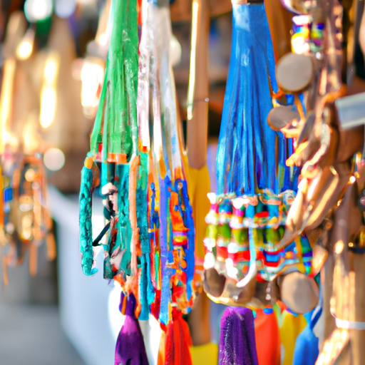 מזכרות בעבודת יד ומוצרים מקומיים המוצגים בחנות מקסימה באי.