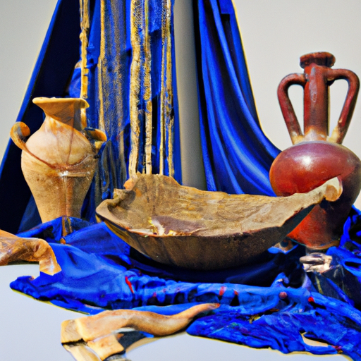 תצוגה של כלי חרס וטקסטיל סאמיים מסורתיים